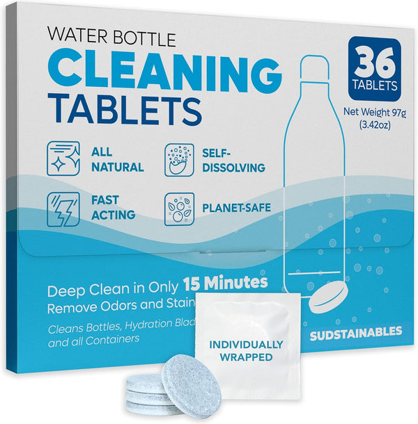 Water Bottle Cleaning Tablets - 36 Pack