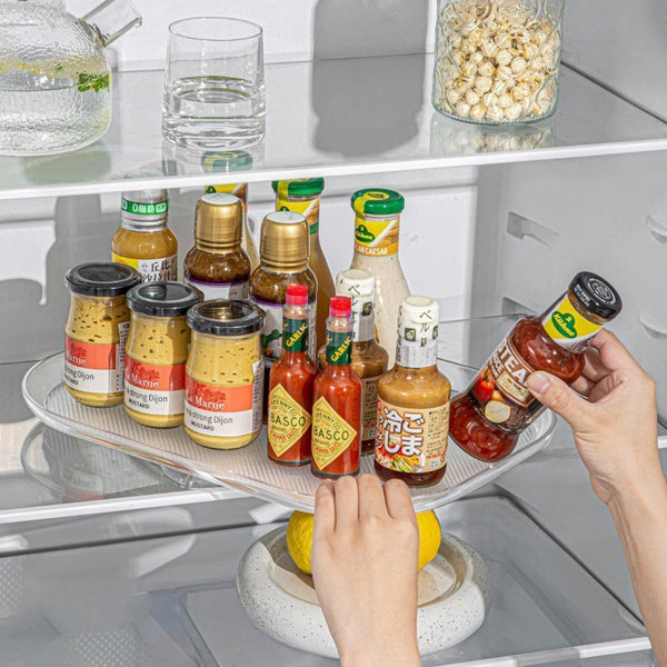 Transparent Condiment Square Rotatable Refrigerator Turntable