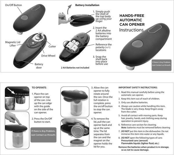 One Touch Portable Electric Can Opener